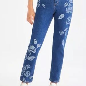 Style & Company slimming rocket high rise floral jeans
